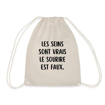 les seins sont vrais le sourire est faux - Sac de sport léger - nature - Devant