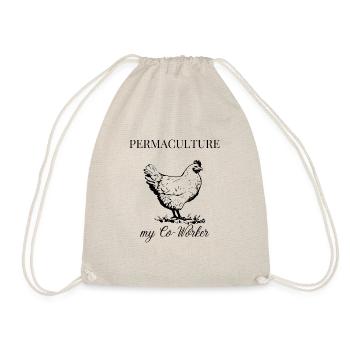 Permaculture co-worker hen - Drawstring Bag - nature - Front