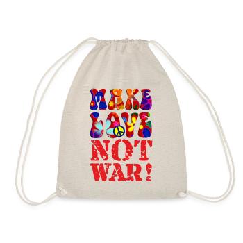 PEACE Message - MAKE LOVE NOT WAR 3 - Drawstring Bag - nature - Front