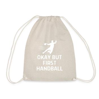 Handball Handballer Spruch Geschenk - Turnbeutel - Natur - Vorne
