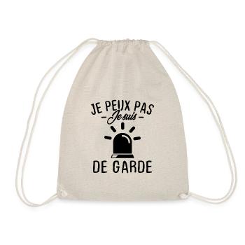 Je peux pas je suis de garde - Sac de sport léger - nature - Devant