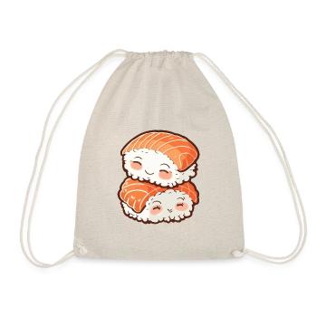 Sushi cuddle, kawaii sushi - Drawstring Bag - nature - Front