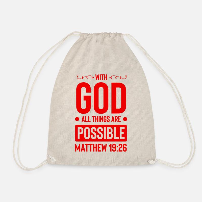 gott alles möglich bibel - Turnbeutel - Natur