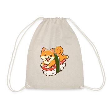 Shiba Inu Hund Sushi Japan Akita I Geschenk - Turnbeutel - Natur - Vorne