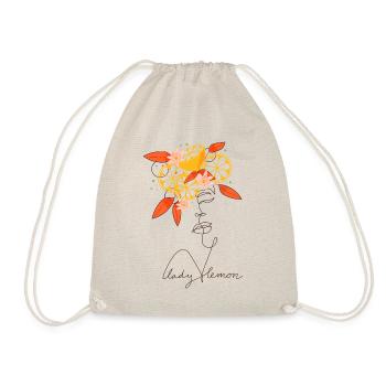 Lady Lemon Lineart Design - Drawstring Bag - nature - Front