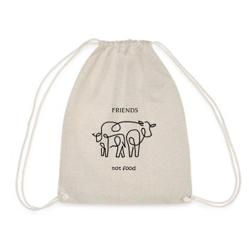 Friends not food / Vegan / Line Art - Turnbeutel - Natur - Vorne