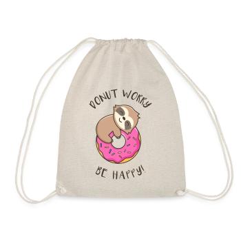 Donut Worry Be Happy - Drawstring Bag - nature - Front