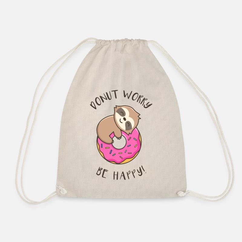 Donut Worry Be Happy - Turnbeutel - Natur