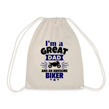 I'm a great dad and a real biker - Drawstring Bag - nature - Front