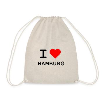 I love Hamburg / Ich liebe Hamburg - Turnbeutel - Natur - Vorne