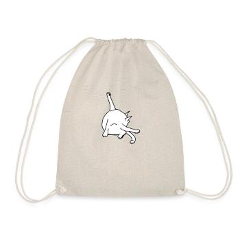 Cat Washing Bottom - Drawstring Bag - nature - Front