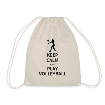 keep calm and play volleyball - Drawstring Bag - nature - Front