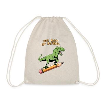 TRex 1. Schultag - Turnbeutel - Natur - Vorne