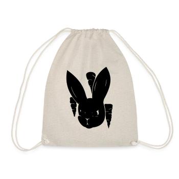 Schwarzer Hase / Black Rabbit - Drawstring Bag - nature - Front