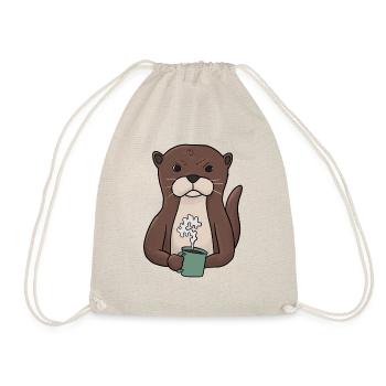 Mürrischer Otter with coffee morning muffle - Drawstring Bag - nature - Front