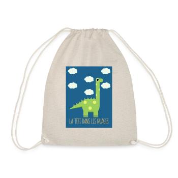 "La tête dans les nuages" -illustration dinosaure - Sac de sport léger - nature - Devant