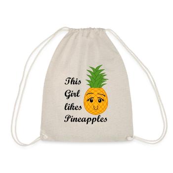 Une fille aime les ananas, les fruits tropicaux - Sac de sport léger - nature - Devant