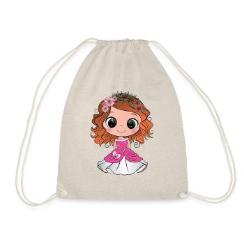 Princesse rousse aux yeux verts et une robe rose - Sac de sport léger - nature - Devant