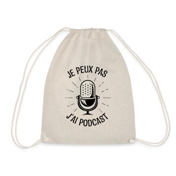 Je peux pas j'ai podcast podcasts cadeau Podcaster - Sac de sport léger - nature - Devant