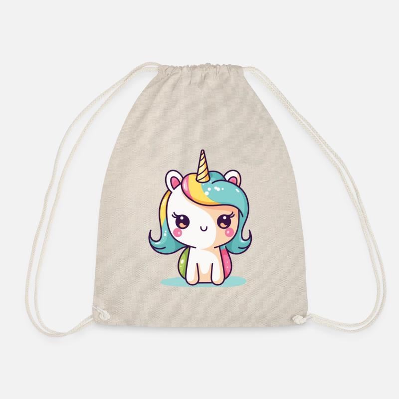 Regenbogen-Einhorn - Turnbeutel - Natur