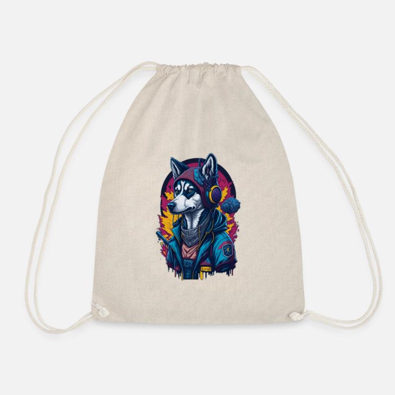 Husky Hund Hunde Cool Huskies - Turnbeutel - Natur