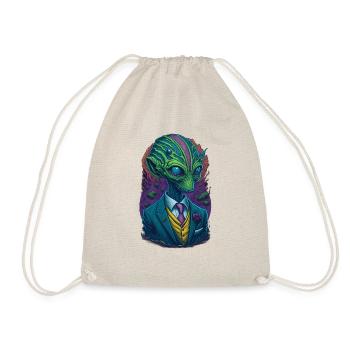 Alien mit Anzug Gruselig Aliens UFO - Turnbeutel - Natur - Vorne