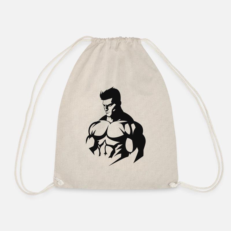 the muscleman - Drawstring Bag - nature