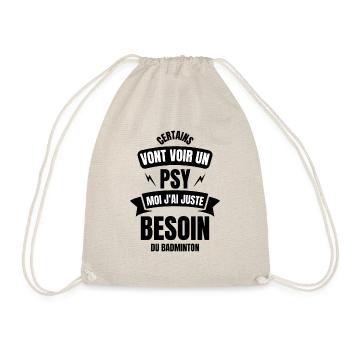 Pas besoin de thérapie badminton humour - Sac de sport léger - nature - Devant