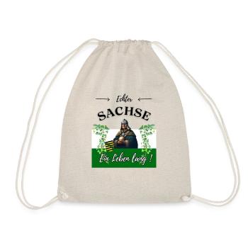 Sachse Motiv Echter Sachse Spruchshirt - Turnbeutel - Natur - Vorne