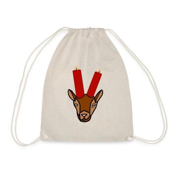 Reindeer with candles as horns - Drawstring Bag - nature - Front