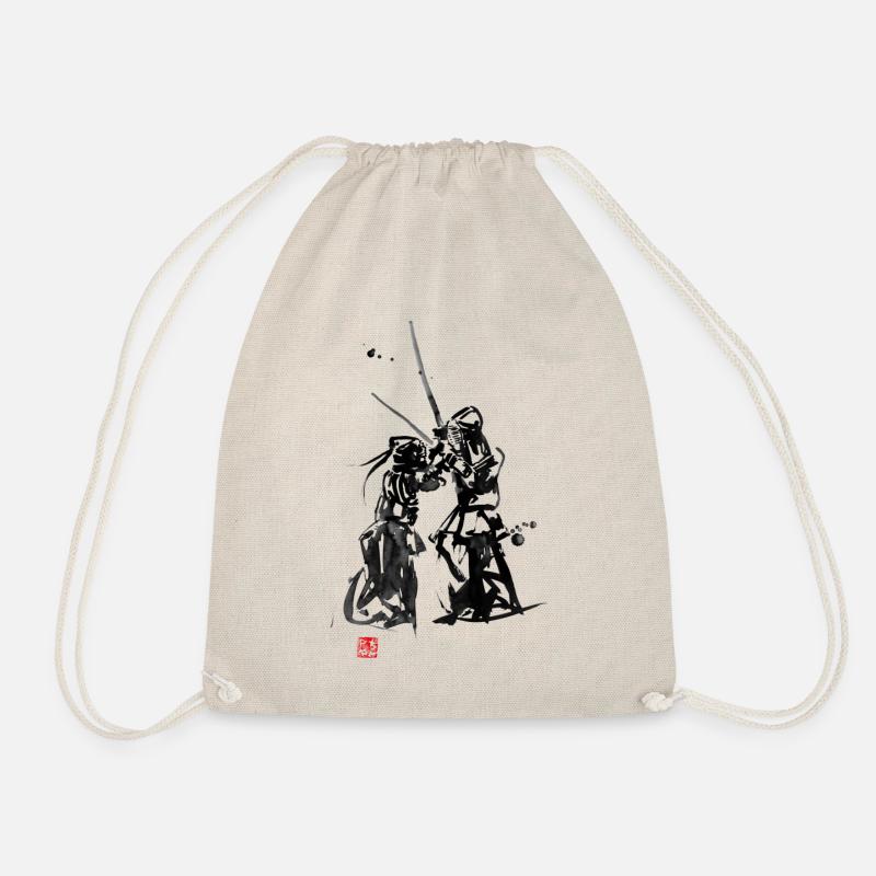 Kendo, a martial art from Japan - Drawstring Bag - nature