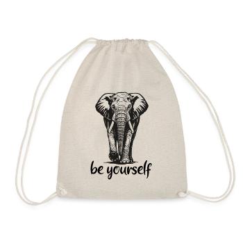 Elefant - Be yourself - Stoßzahn - Elfenbein - Turnbeutel - Natur - Vorne