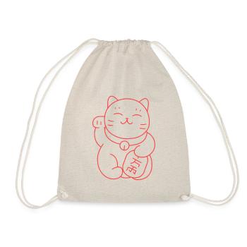 Chat porte bonheur japonais rouge - Sac de sport léger - nature - Devant