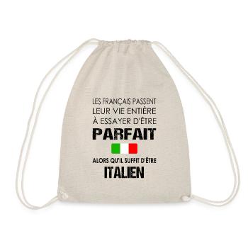 Les français essaye d'être parfait t-shirt italien - Sac de sport léger - nature - Devant