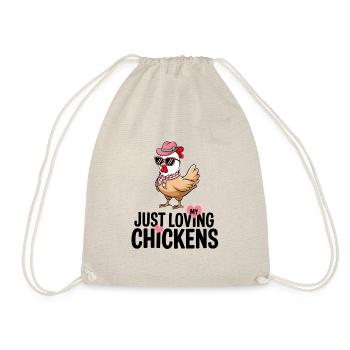 I Love My Chickens - Funny Chickens Cartoon - Drawstring Bag - nature - Front