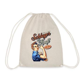 Schlager gibt Kraft - Retro-Design für Schlagerfan - Turnbeutel - Natur - Vorne