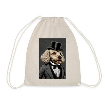 Aristocrat Poodle Bow Tie Costume - Drawstring Bag - nature - Front