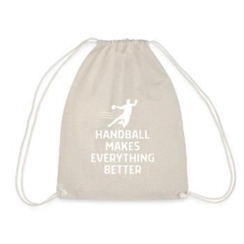Handball Handballer Spruch Geschenk - Turnbeutel - Natur - Vorne