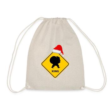 "Père Noël avec sac" / chapeau - Sac de sport léger - nature - Devant