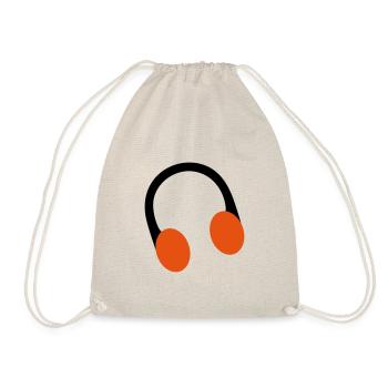 retro over ear headphone head phones - Drawstring Bag - nature - Front