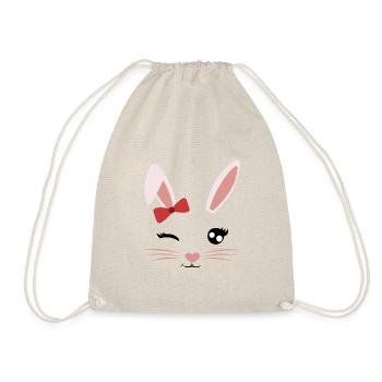Face Rabbit Girl - Drawstring Bag - nature - Front