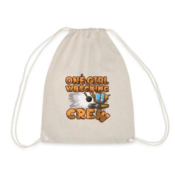Excavator Construction Site Construction Worker Girl I Gift - Drawstring Bag - nature - Front
