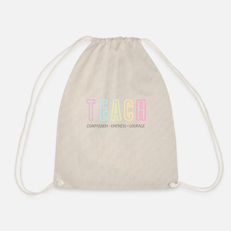 TEACH | Inspirational Teacher Print - Drawstring Bag - nature
