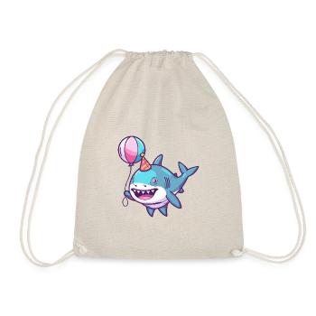 Shark Birthday Baby - Drawstring Bag - nature - Front