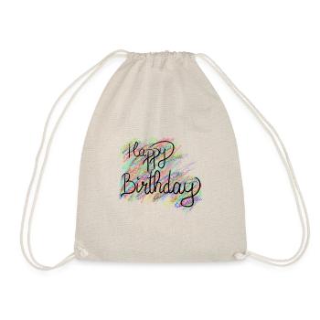 Happy Birthday Birthday Birthday Congratulations - Drawstring Bag - nature - Front