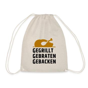 3G-Regel Huhn - gegrillt gebraten gebacken - Turnbeutel - Natur - Vorne