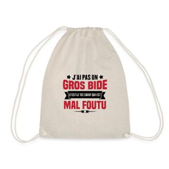 J'ai Pas Un Gros Bide Humour cadeau - Sac de sport léger - nature - Devant