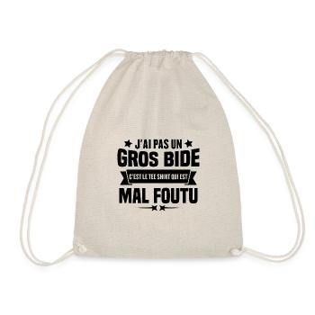 J'ai Pas Un Gros Bide Humour cadeau - Sac de sport léger - nature - Devant