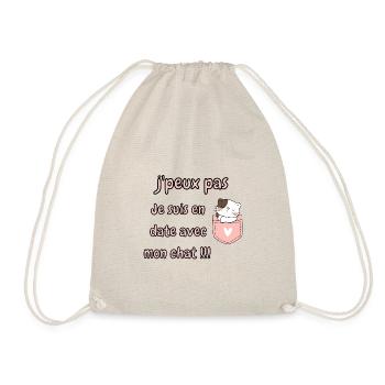 J'peux pas je suis en date avec mon chat - Sac de sport léger - nature - Devant