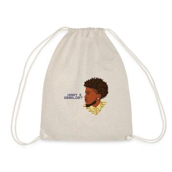 black proud design hard + educated man afro - Drawstring Bag - nature - Front